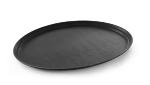 Hendi ovalt serveringsbrett XL – 735×600 mm, svart