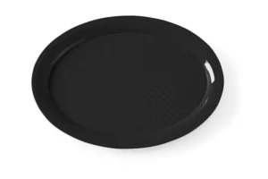 Hendi ovalt serveringsbrett – 265×195 mm, svart