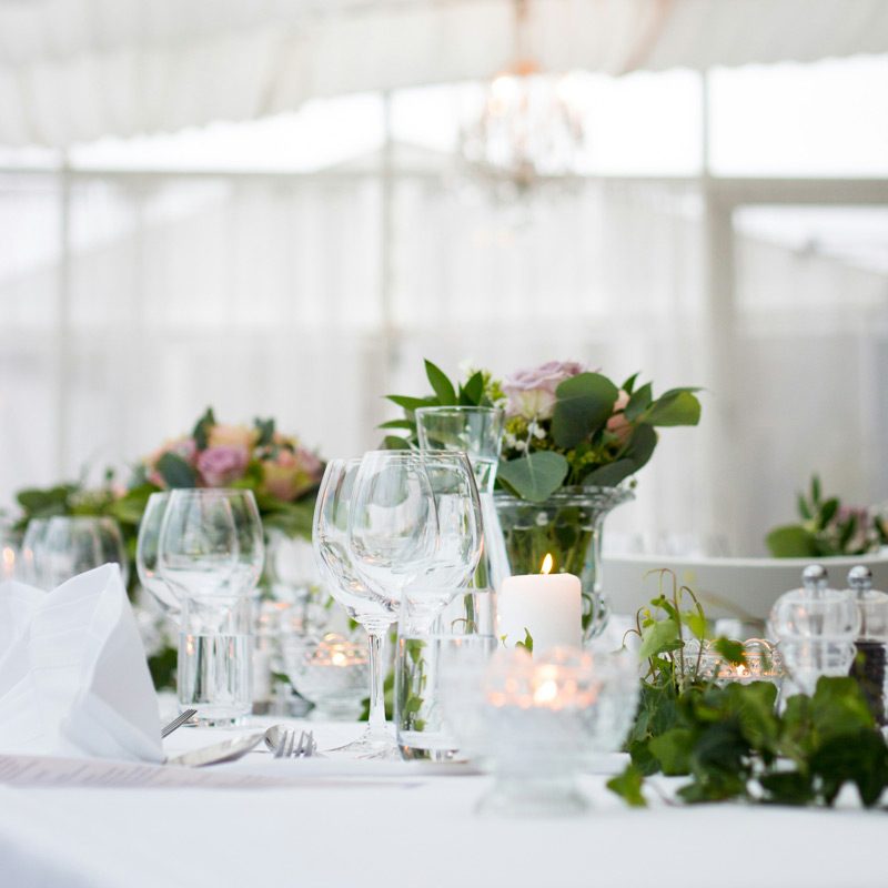 bryllup borddekking