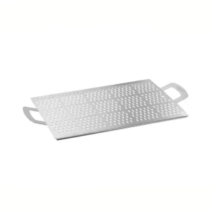 Rustfritt skjærebrett for pizza / bakevarer 40x60 cm med håndtak